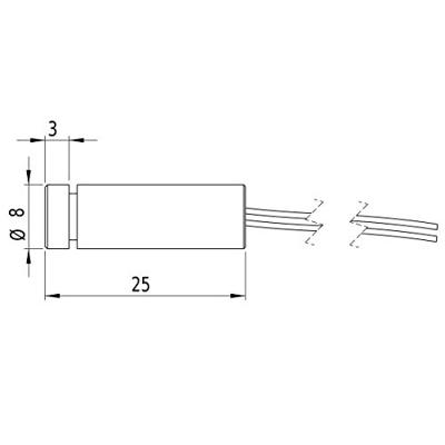 Picotronic Lasermodule Punt Rood 0.4 mW DC650-0,4-3(8x25)