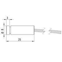 Picotronic Lasermodule Punt Rood 1 mW DC650-1-3(8x25) - thumbnail