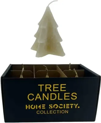 Home Society kaars kerstboom 6.5x8cm greige 1 stuks