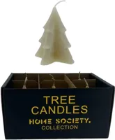 Home Society kaars kerstboom 6.5x8cm greige 1 stuks - thumbnail