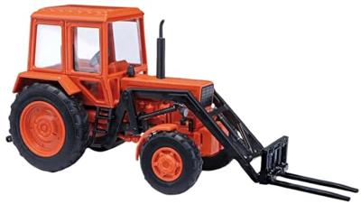 Busch 51308 H0 Landbouw Belarus MTS82, frontlader en vorktanden Busch 51308 H0 Landbouw Belarus MTS82, frontlader en vorktanden
