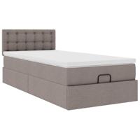 Ottoman bed met matras en LED's 80x200cm stof taupe - thumbnail