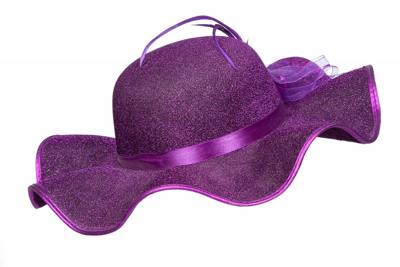 Dameshoed paars golvend
