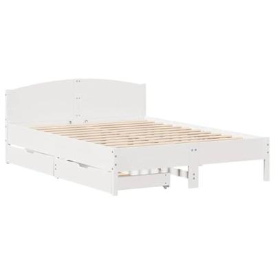 Bedframe zonder matras massief grenenhout wit 160x200 cm