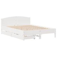 Bedframe zonder matras massief grenenhout wit 120x200 cm - thumbnail