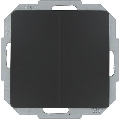 KOPP Dubbele Wisselschakelaar Mat Zwart 1-voudig Paris HK05 Inbouw