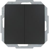 KOPP Dubbele Wisselschakelaar Mat Zwart 1-voudig Paris HK05 Inbouw - thumbnail