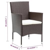 Tuinstoelen 4 st poly rattan bruin - thumbnail