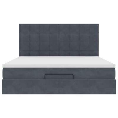 Ottoman bed met matrassen 180x200cm fluweel donkergrijs