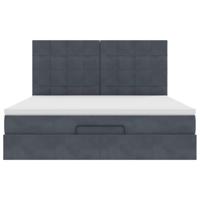 Ottoman bed met matrassen 180x200cm fluweel donkergrijs - thumbnail