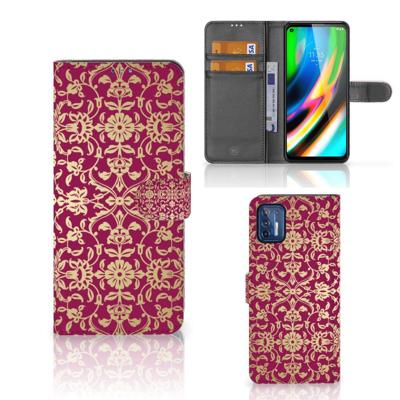 Wallet Case Motorola Moto G9 Plus Barok Pink | Portemonnee hoesje