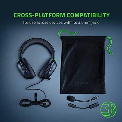 Razer Blackshark V2 - PC Premium e-sports headset met USB-geluidskaart (TriForce 50 mm drivers, HyperClear Cardiod-microfoon, geavanceerde passieve ruisonderdrukking, THX Spatial Audio) Zwart
