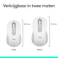 Logitech Signature M650 L Muis Radiografisch, Bluetooth Maat: L Optisch Wit 5 Toetsen 4000 dpi - thumbnail