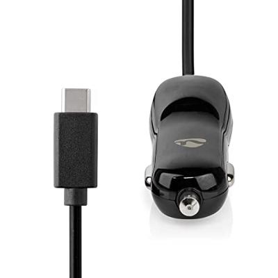 Auto-oplader | 3,0 A | Vaste kabel | USB-C | Zwart