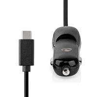 Auto-oplader | 3,0 A | Vaste kabel | USB-C | Zwart - thumbnail