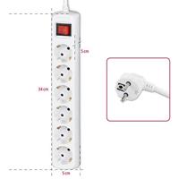 Hama 6-Way Power Strip With Switch And Child Protection 5 M White - thumbnail