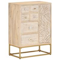 Dressoir 55x30x76 cm massief mangohout en ijzer - thumbnail
