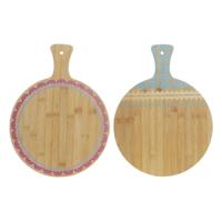 Snijplank DKD Home Decor Tropisch Natuurlijk Turkoois Kastanjebruin 30 x 40 x 1 cm - thumbnail