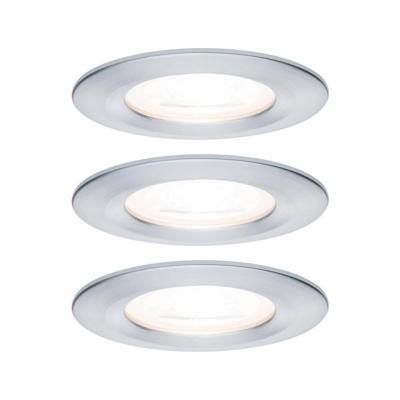 Paulmann Inbouwlamp voor badkamer Set van 3 stuks 19.5 W Aluminium (gedraaid)
