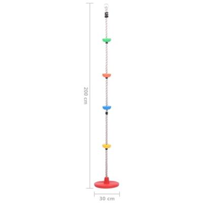 VidaXL Schommelklimtouw met plateaus en schijf 200 cm - thumbnail