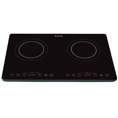 BRANDT Inductiekookplaat - 2 branders - 10 vermogensniveaus - 3400 W. BRANDT Inductiekookplaat - 2 branders - 10 vermogensniveaus - 3400 W.