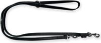 Verstelbare hondenriem - vetleer - Zwart - 18mm x 220cm - thumbnail