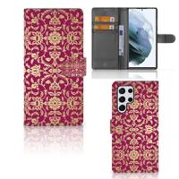 Wallet Case Samsung Galaxy S22 Ultra Barok Pink - thumbnail