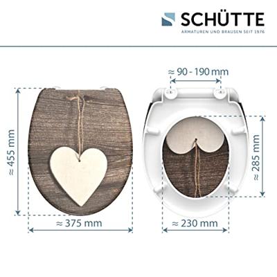 SCHÜTTE toiletbril met soft-close wood heart duroplast met print
