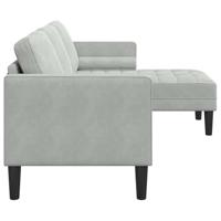 Bankstel Lichtgrijs 173 x 131 x 67 cm Fluweel - thumbnail
