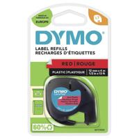 Dymo LetraTAG tape 12 mm, plastic rood - thumbnail