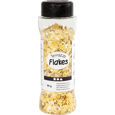 Terrazzo vlokken, geel, 90 gr/ 1 Doosje - thumbnail