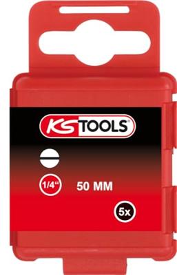 KS Tools 911.2750 Gleuf-bit 4 mm S2-staal Vernikkeld E 6.3 5 stuk(s)