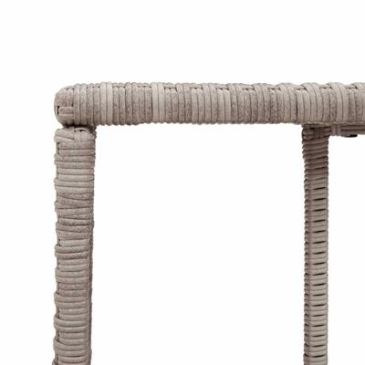10-delige Loungeset met kussens poly rattan lichtgrijs