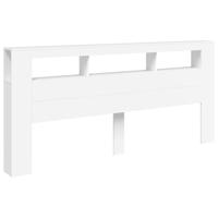 Hoofdeinde met LED 220x18,5x103,5 cm bewerkt hout wit - thumbnail