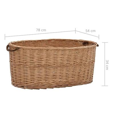Houtmand met handvatten 78x54x34 cm natuurlijk wilgenhout Houtmand met handvatten 78x54x34 cm natuurlijk wilgenhout