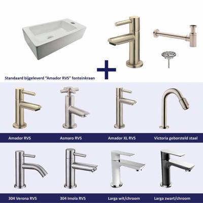 Fonteinset Chepri Mini Rechts 36X18X9 cm RVS Aqua Splash