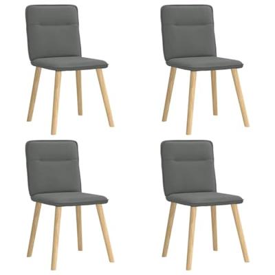 Eetkamerstoelen 4 st stof donkergrijs