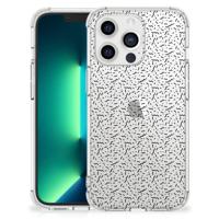 iPhone 13 Pro Max Doorzichtige Silicone Hoesje Stripes Dots - thumbnail