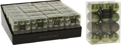 Kerstballen Mix Plastic Ø3cm Licht Groen 24st