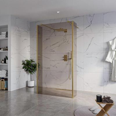 Fortifura Galeria Vrijstaande Inloopdouche - 110x200cm - Rookglas - antikalk - 8mm veiligheidsglas - 2 zijwanden 40cm - wandsteunen en hoekprofielen - Geborsteld Messing PVD (Goud) SW927770 2x/SW915252/SW797934 2x/SW798731 2x Fortifura Galeria Vrijstaande Inloopdouche - 110x200cm - Rookglas - antikalk - 8mm veiligheidsglas - 2 zijwanden 40cm - wandsteunen en hoekprofielen - Geborsteld Messing PVD (Goud) SW927770 2x/SW915252/SW797934 2x/SW798731 2x