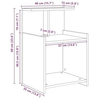 Nachtkastje Artisan Eiken 40 x 35 x 60 cm Bewerkt hout