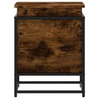 Opbergbox met deksel 40x40x51,5 cm bewerkt hout gerookt eiken - thumbnail