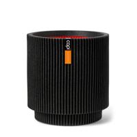 Capi Vaas cylinder groove 36x38cm - Zwart - thumbnail