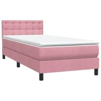 Boxspring met matras fluweel roze 90x210 cm - thumbnail