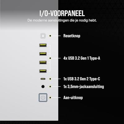 Corsair 6500D AIRFLOW Midi-tower PC-behuizing Wit Zijvenster - thumbnail