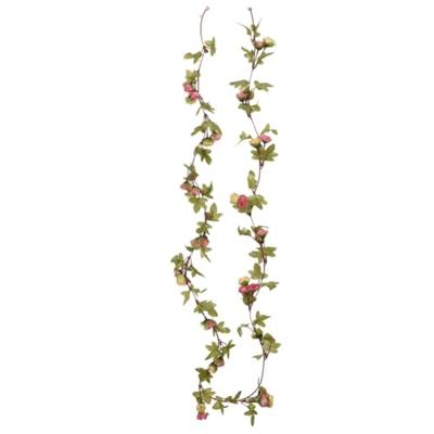 VidaXL Kerstslingers met bloemen 6 st 215 cm roze VidaXL Kerstslingers met bloemen 6 st 215 cm roze