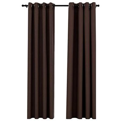 VidaXL Gordijnen linnen-look verduisterend ogen 2 st 140x225 cm taupe