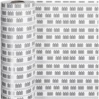 Creativ Company Inpakpapier, badhuis, b: 57 cm, 80 gr, zwart, wit, 150 m/ 1 rol - thumbnail