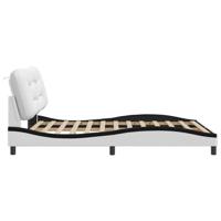 Bedframe met LED-verlichting kunstleer wit en zwart 160x200 cm - thumbnail