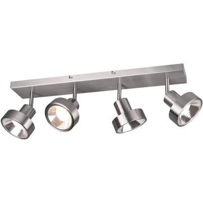 LED Plafondspot - Trion Leonida - GU10 Fitting - 4-lichts - Rechthoek - Mat Nikkel - Aluminium